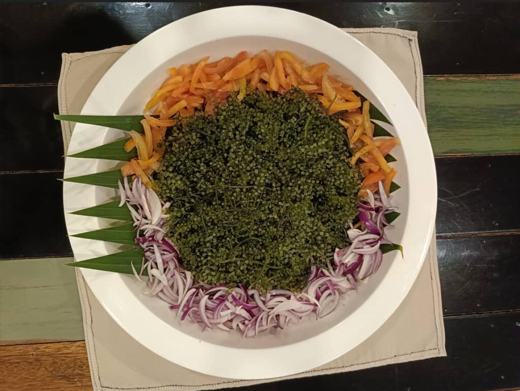 A plate of Ensaladang Lato from Tag Resort Coron’s Buntag Restaurant, a Coron Delicacy