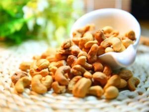 A handful of cashews on a table, a popular delicacy from Coron, Palawan